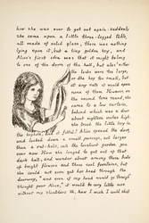 Alicia encuentra la llave dorada, ilustración de Las aventuras de Alicia bajo tierra, publicado en 1886